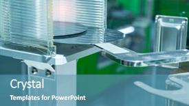  Presentation with material science - Slides with material science - silicon wafers and microcircuits background and a teal colored foreground