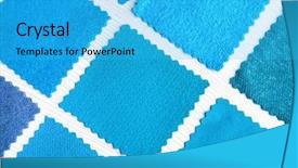  Presentation with light shade blue - Theme consisting of material selection - blue fabric samples on light background and a cyan colored foreground