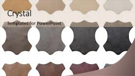  Presentation with decoration - Colorful slide deck enhanced with material selection - collection samples of artificial leather backdrop and a coral colored foreground