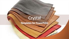  Presentation with leather - Cool new theme with material selection - leather upholstery samples with stitching backdrop and a red colored foreground