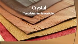  Presentation with leather - Audience pleasing PPT layouts consisting of material selection - natural leather upholstery samples backdrop and a tawny brown colored foreground