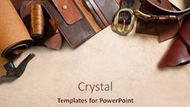  Presentation with leather craft - Slides featuring materials for leather craft copy space multi colored leather in rolls top view handmade craft different samples of leather on leather background texture background and a lemonade colored foreground