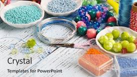  Presentation with jewelry - PPT theme having materials for manufacture of jewelry background and a light gray colored foreground