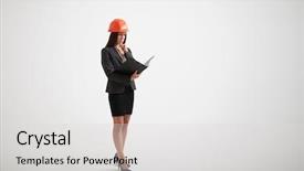  Presentation with construction materials - Theme featuring materials in black folder background and a light gray colored foreground