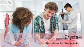  Presentation with college students - Audience pleasing slides consisting of materiel - students working together backdrop and a  colored foreground