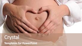  Presentation with shape heart - Cool new PPT theme with maternal baby - pregnant woman making heart shape backdrop and a coral colored foreground