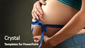  Presentation with pregnant woman - Amazing theme having maternal baby - pregnant woman with a blue backdrop and a tawny brown colored foreground