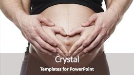  Presentation with hands the shape of a heart - Theme enhanced with maternal care - heart shaped hands of pregnant background and a  colored foreground