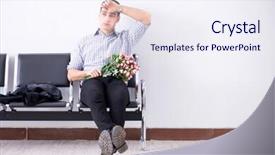  Presentation with maternity - Theme enhanced with maternal emergency - happy dad waiting for news background and a  colored foreground