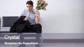  Presentation with maternity - Beautiful presentation design featuring maternal emergency - happy dad waiting for news backdrop and a gray colored foreground