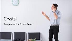  Presentation with maternity - Presentation theme consisting of maternal emergency - happy dad waiting for news background and a  colored foreground