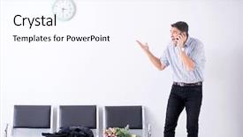  Presentation with maternity - Audience pleasing slide set consisting of maternal emergency - happy dad waiting for news backdrop and a sky blue colored foreground