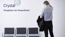  Presentation with lobby - Audience pleasing presentation theme consisting of maternal emergency - man nervously impatiently waiting backdrop and a sky blue colored foreground