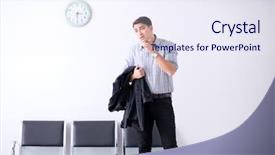  Presentation with patient waiting time - Slide set with maternal emergency - man nervously impatiently waiting background and a sky blue colored foreground