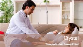  Presentation with pregnant woman doctor - Cool new theme with maternal emergency - young handsome doctor visiting pregnant backdrop and a coral colored foreground