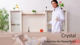  Presentation with pregnant woman doctor - Beautiful PPT layouts featuring maternal emergency - young handsome doctor visiting pregnant backdrop and a  colored foreground