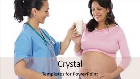  Presentation with maternal health - PPT layouts consisting of maternal health - doctor woman offering milk background and a coral colored foreground