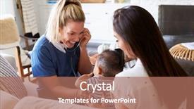  Presentation with maternal health - Audience pleasing presentation design consisting of maternal health - female healthcare worker visiting backdrop and a coral colored foreground