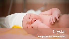  Presentation with maternal health - Slide set having maternal health - newborn baby girl right background and a coral colored foreground