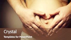  Presentation with maternal health - PPT theme consisting of maternal health - pregnant belly with fingers heart background and a tawny brown colored foreground