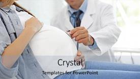  Presentation with maternal health - Cool new presentation design with maternal health - pregnant young woman visiting doctor backdrop and a light blue colored foreground