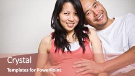  Presentation with maternal health - Presentation theme enhanced with maternal health - shot of a happy asian background and a coral colored foreground