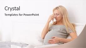  Presentation with maternal infection - PPT theme with maternal infection - pregnant woman with allergy sitting background and a pink colored foreground