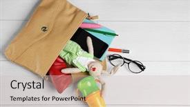  Presentation with maternity - Audience pleasing theme consisting of maternity concept female handbag with baby things and cellphone on white wooden background backdrop and a soft green colored foreground