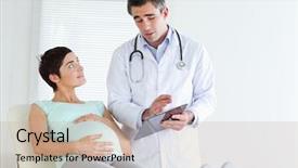  Presentation with maternity - Cool new presentation theme with maternity hospital - doctor explaining something backdrop and a mint green colored foreground