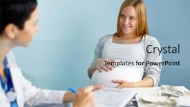  Presentation with maternity - Theme consisting of maternity hospital - visiting obstetrician background and a light blue colored foreground