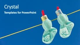  Presentation with socks - Colorful presentation enhanced with free switzerland - baby socks on clothesline backdrop and a dark gray colored foreground