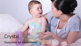  Presentation with baby bottle - Amazing slide deck having maternity leave - mother with young baby backdrop and a coral colored foreground