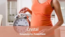  Presentation with pregnant woman - Beautiful PPT theme featuring parents pressure - young pregnant woman at home backdrop and a coral colored foreground