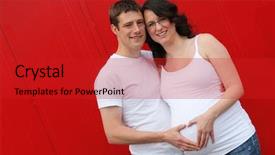  Presentation with maternity - Presentation enhanced with maternity photos of a couple with red doors as a background - 8 months pregnant background and a crimson colored foreground