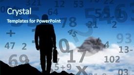  Presentation with math - Audience pleasing slide deck consisting of math - businessman silhouette on the top backdrop and a  colored foreground