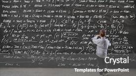 Presentation with blackboard - Amazing presentation theme having math - child writing on a blackboard backdrop and a dark gray colored foreground