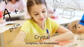  Presentation with math kids - PPT theme enhanced with math - education elementary school learning background and a yellow colored foreground