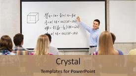  Presentation with math students - Cool new presentation design with math - education high school mathematics backdrop and a coral colored foreground