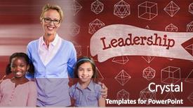  Presentation with teacher and students - Colorful presentation theme enhanced with math - portrait of happy teacher backdrop and a  colored foreground