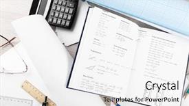  Presentation with mathematics - Colorful presentation enhanced with math - school supplies and textbook backdrop and a white colored foreground