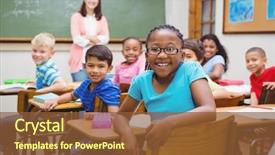  Presentation with math students - Colorful slide deck enhanced with math - students and teacher looking backdrop and a tawny brown colored foreground