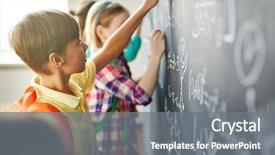  Presentation with blackboard - Slides featuring math - writing on blackboard background and a gray colored foreground