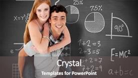  Presentation with giving - PPT theme having math - young boy giving his friend background and a gray colored foreground