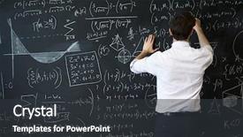  Presentation with special education young adult man - Slide deck having math - young man writing on blackboard background and a dark gray colored foreground