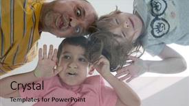  Presentation with mental wellbeing for kids - PPT layouts consisting of math angles - father with kids background and a coral colored foreground