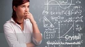  Presentation with complex - PPT theme with beautiful young school girl thinking background and a gray colored foreground