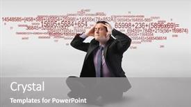  Presentation with number math - Amazing presentation theme having math business - stressed businessman with number sequences backdrop and a gray colored foreground