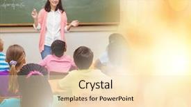  Presentation with school elementary - Presentation design with math circles - digital composite of elementary school background and a lemonade colored foreground