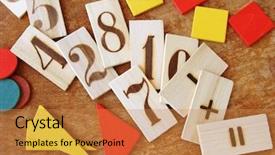  Presentation with educational - Slides with math circles - educational tools set for primary background and a gold colored foreground