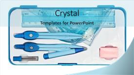  Presentation with geometry - Cool new slides with math circles - geometry set with compass ruler backdrop and a light blue colored foreground